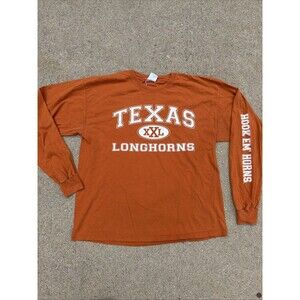 Vintage Perrin Pro Weight Texas Longhorns Hook Em’ Long Sleeve XL Shirt Football